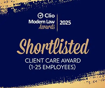 Clio Modern Law Awards 2025 — Shortlisted Client Care Award
